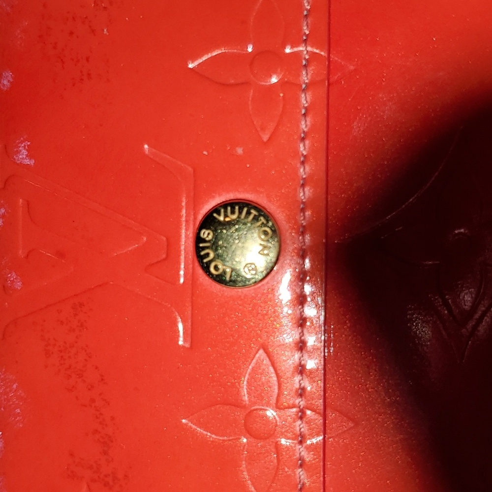 LOUIS VUITTON Vintage Red Snap Wallet w Callouts - Picture 3 of 16